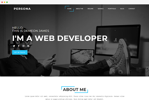 persona one page html resume template